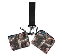 Porta biglietti da visita da donna con uccellino guerriero bianco del 4 luglio Giorno dell'Indipendenza Carino Porta biglietti da visita alla moda con cinturino da polso per donna confezione da 2, 4