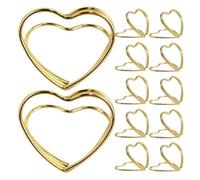 Porta Biglietti da Visita Elegante in Metallo a Cuore 25 Pezzi Oro | Riutilizzabile, per Foto e Numeri Tavolo, per Ricevimenti, Bridal Shower, Banco Accoglienza