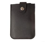 Porta biglietti da visita impilabile in pelle PU con cassetto ispessito, scomparti multipli per carte e una chiusura sicura con bottone a pressione (nero)