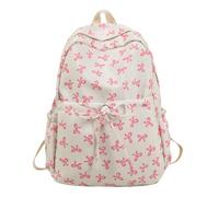 Porta biglietti da visita per ufficio rosa borsa con nodo, bella borsa kawaii per computer portatile, borsa cosmetica da donna set di bagagli a mano approvato dalla compagnia aerea, bianco, Taglia