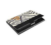 Porta biglietti da visita sottile con stampa leopardata gialla e nera con porta carte in pelle e acciaio inossidabile per proteggere le tue carte