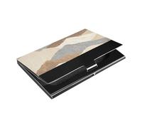 Porta biglietti da visita sottile grigio marrone Mountain con custodia in pelle e acciaio inox per proteggere le tue carte