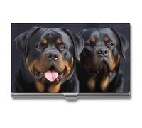 Porta biglietti da visita sottile in metallo, porta biglietti da visita Rottweiler, carta da parati professionale, organizer tascabile per carte di credito, portafoglio per uomo e donna, chiusura con