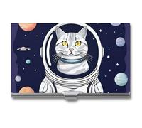 Porta biglietti da visita sottile portatile in metallo custodia per biglietti da visita gatto in tasca senza spazio porta carte di nome portafoglio per uomini donne ufficio viaggi