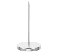 Porta Biglietti Ristorante in Acciaio Inox, Asta Diritta Argento | Base Zavorrata Stabile, Design Minimalista Moderno, per Ordini e Ricevute al Banco Cassa
