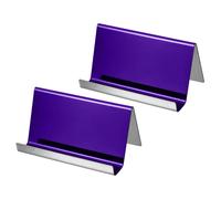 Porta Biglietti Visita 2pz Riflettente 304 Acciaio Inox Scrivania Viola