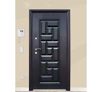 Porta Blindata 84x190 Design Semplice Moderno Portoncino Blindato Scuro Con Apertura Sia A Destra Che A Sinistra P1 (Apertura interna destra)
