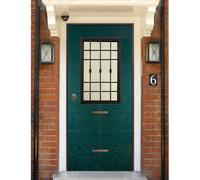 Porta Blindata con Vetro Pannello per Esterno Verde Portoncino di Ingresso