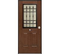 Porta Blindata con Vetro per Esterno Pannello in Vetroresina e Grata in Ferro