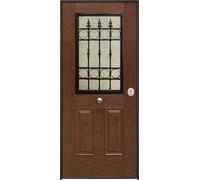 Porta Blindata con Vetro per Esterno Pannello in Vetroresina e Grata in Ferro