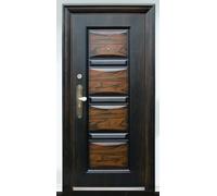 Porta Blindata da Esterno con Apertura Destra e Sinistra Sia Interna che Esterna Porta in Metallo con Spioncino Colore Marrone Effetto Legno P2 (Apertura esterna destra, 90x210 cm)