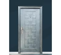 Porta Blindata Grigia Argento Apertura Sia A Destra Che A Sinistra Da interno ed esterno Portone Blindato 90x197 Verniciato A Polvere P5 (Apertura interna destra)