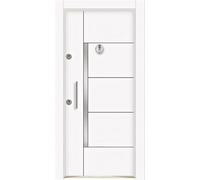 Porta blindata Portone Blindato Porta Ingresso 90x200 con Spioncino Serratura Bianca PL61 (interna sinistra)