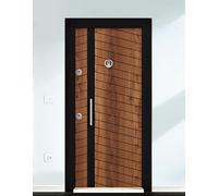 Porta blindata Portone Blindato Porta Ingresso 90x200 con Spioncino Serratura Marrone e Nera PL59 (interna sinistra)