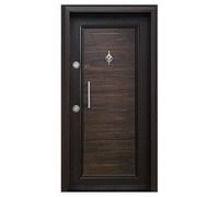 Porta blindata Portone Blindato Porta Ingresso 90x200 con Spioncino Serratura Marrone Scuro PL62 (interna destra)