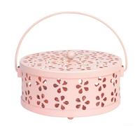 Porta bobine in metallo alla citronella, 14 cm, da appendere, colore: rosa | Staffe a forma di dente, supporta bobine di combustione, costruzione in ferro, dimensioni 14x14x7cm, finitura nera o marrone