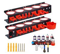 Porta Bombolette Spray DIY, 2 Pezzi da Parete Portautensili Pneumatico Con Kit Mobili per Camper, Officina Utensili Elettrici Organizzatore, 5 Slot Da Officina porta bottiglie per Garage Negozio