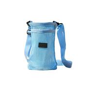 Porta bottiglia d'acqua con cinghia, custodia per bottiglia d'acqua con cinghia, corda regolabile, custodia per tazza per viaggi, zaino in spalla, fitness, campeggio, passeggiate, scuola, Blu, Refer
