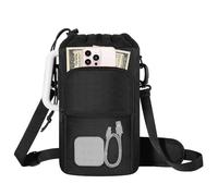 Porta bottiglia d'acqua con tasche - Custodia per tazza con cinghia, porta bottiglia d'acqua isolato per lo sport | Borsa a tracolla per fiaschetta, custodia con coulisse con tasca per telefono e trac