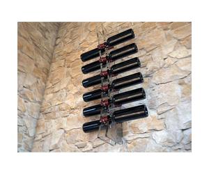 Porta bottiglia verticale da parete 12 posti modello Montepulciano 5x5xh75 cm spessore 6 mm in plexiglass trasparente trasparente