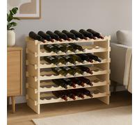 Porta Bottiglie Cantinetta Legno di Pino 6Piani 48 Scomparti 90x30 H81cm CasaBar