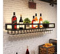 Porta Bottiglie Da Vino Appeso - Mensola Da Muro Soffitto - Supporto Per Piante Sospese In Ferro - Scaffale Da Cucina In Legno Massello A Soffitto - Espositore Bar/Cucina/Caffè ( Color : A , Size : 10