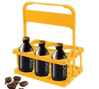 Porta bottiglie di latte con manico, organizer riutilizzabile a 6 fori per latte, succhi, caffè, bottiglie di birra, pieghevole per riporre ed esporre, facile da trasportare