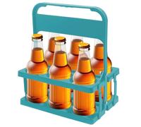 Porta bottiglie di latte pieghevole, espositore per bottiglie di birra, portabicchieri con manico, 6 fori, per casa e cucina, supporto per bottiglie di vino, latte, succhi di frutta, caffè, birra