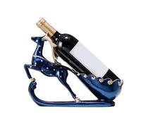 Porta bottiglie di vino con statue pure - Decorazione natalizia da tavolo vintage da tavolo - Cervo che tira una statuetta di carrozza piano di lavoro - Scaffale per vino per Natale