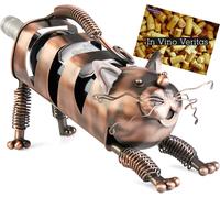 Porta Bottiglie Gatto Portabottiglie Supporto per Bottiglia Vino Metallo