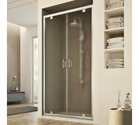 PORTA BOX DOCCIA NICCHIA VETRO STAMPATO C 6MM 2 ANTE BATTENTE 110 CM H185 SALOON