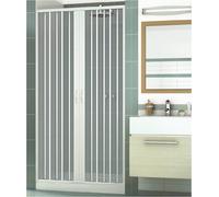 Box doccia estensibile in PVC a un lato due ante apertura centrale cm 100/110