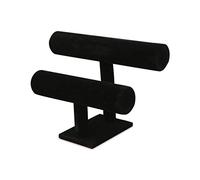Porta Bracciali Espositore Rotolo Espositore Gioielli Porta Braccialetti Organizzatore di Gioielli in Velluto Espositore per Bracciali, Braccialetti, Orologi (Nero, 2 livelli)