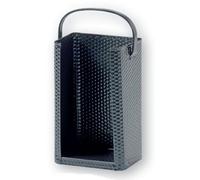 Porta bricchette con gancio in acciaio martellato, nero, 200 x 140 x 320 mm (larghezza x profondità x altezza)