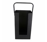 Porta bricchetti ecologici bruciatore di tronchi di carta giornale aperto poz...