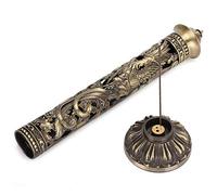 Porta Bruciatore a Torre di Incenso, Verticale Tono Bronzo Drago Phoenix Supporti di Incenso