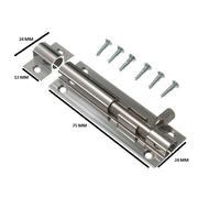 Porta Bullone Barile Chiusura Scorrevole 75MM 7.6cm Cromato con Viti Pacco Di 50