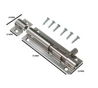 Porta Bullone Barile Chiusura Scorrevole 75MM 7.6cm Cromato con Viti Pack Di 100