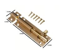 Porta Bullone Barile Chiusura Scorrevole 75MM 7.6cm Ottone con Viti Pacco Di 50