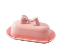 Porta Burro 1 set di piattini for burro a forma fiocco, for in ceramica con coperchi, for e dessert(Pink bow)