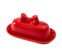 Porta Burro 1 set di piattini for burro a forma fiocco, for in ceramica con coperchi, for e dessert(Red bow)