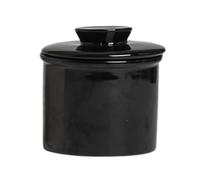 Porta Burro 350ml Burriera in ceramica Barattolo for burro con coperchio Scatola for formaggio Serbatoio for olio Forniture da cucina(Black)