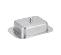 Porta Burro Contenitore for burro e formaggio in acciaio inossidabile, ermetico, sicuro for frigorifero, multiuso, for cucina, ristorante, casa, con coperchio(Stainless steel cove)