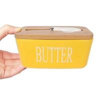 Porta Burro Da Frigorifero Scatola for sigillare il burro Burriera con coperchio Portaburro in ceramica Scatole for burro Piatti Lattine Vassoi for formaggi Burriera da cucina con coperchi(Turmeric)