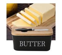 Porta Burro Scatola for conservare formaggio e burro Scatola for formaggi Scatola for conservazione multiuso Burriera in ceramica(Black Butter)