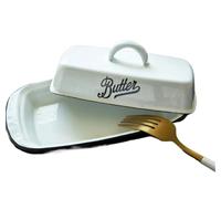 Porta Burro Vassoio for snack in smalto retrò nostalgico con coperchio, stoviglie for la casa, scatola for burro, for conservare il formaggio, piatto for , for formaggi(Butter box B)