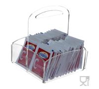Porta bustine in plexiglas da banco trasparente Dimensioni 10x10,5Xh12 cm- colore trasparente trasparente