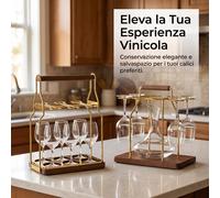 Porta Calici Sospesi per Bicchieri da Vino - Organizer Sottopensile in Metallo