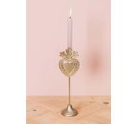 PORTA CANDELA CUORE EX VOTO IN METALLO 28X7 CM