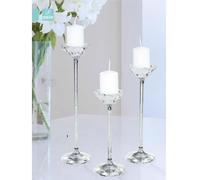 Porta candele cristallo ad uno stelo con fiore Misura Piccola cm h 18 uno stelo K9 idea per bomboniera trasparente